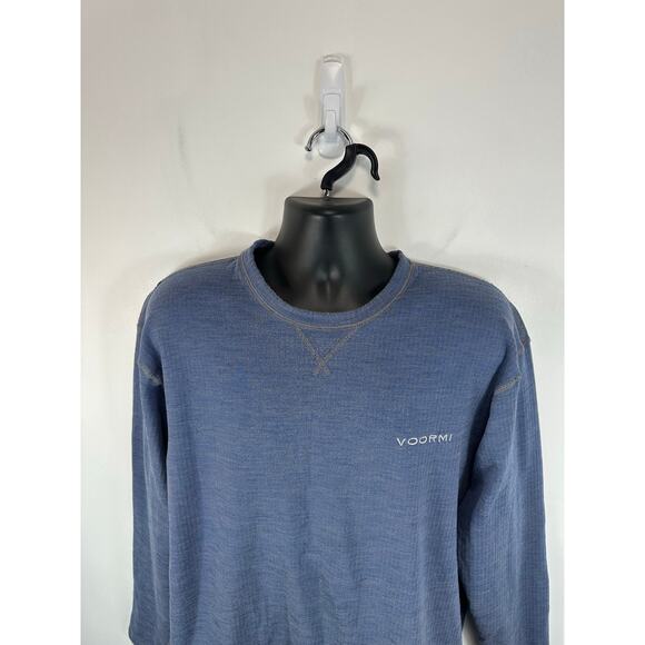 Voormi Wool Blend Pullover Camp Sweater Fleece Lined Blue XL Outdoors Hunting - Picture 10 of 11